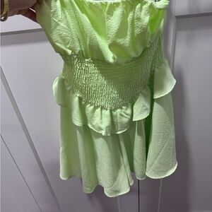 Lime Green Ruffled Dress